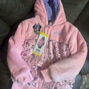 Disney Minnie Mouse Plush Hoodie in Pink and Purple